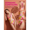 CUPSHE Women’s One Piece Swimsuit V Neck Bathing Suit Criss Dual Straps | Removable Soft Cups, Adjustable Double Straps, Crisscross Back, Front Keyhole, O Ring, Standard Leg Cut, For Beach(Pink/Tropical Floral)