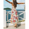 CUPSHE Women’s Summer Dresses Casual Spring V Neck Sleeveless Floral Beach Vacation Long Spaghetti Strap Flowy Maxi Dress(Upgraded Red/Yellow)