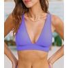 CUPSHE Women’s Bikini Top V Neck Triangle Top Wide Straps Cross Back Lace up(Periwinkle Purple)