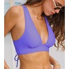 CUPSHE Women’s Bikini Top V Neck Triangle Top Wide Straps Cross Back Lace up(Periwinkle Purple)