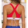 CUPSHE Women’s Bikini Top V Neck Triangle Top Wide Straps Cross Back Lace up(Red/White)