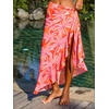 CUPSHE Women’s Sarong Cover Up Chiffon Swimwear Wrap Skirt Self Tie Ruffle Beach Cover Ups(Red Floral)