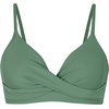 CUPSHE Women’s V Neck Bikini Top | Adjustable Spaghetti Straps,Twist Front,Flattering Bathing Suit For Vacation And Beach(Army Green)