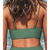 CUPSHE Women’s V Neck Bikini Top | Adjustable Spaghetti Straps,Twist Front,Flattering Bathing Suit For Vacation And Beach(Army Green)