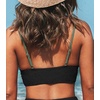 CUPSHE Women’s V Neck Bikini Top | Adjustable Spaghetti Straps,Twist Front,Flattering Bathing Suit For Vacation And Beach(Black/Green)