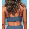CUPSHE Women’s V Neck Bikini Top | Adjustable Spaghetti Straps,Twist Front,Flattering Bathing Suit For Vacation And Beach(Marble Blue)