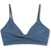 CUPSHE Women’s V Neck Bikini Top | Adjustable Spaghetti Straps,Twist Front,Flattering Bathing Suit For Vacation And Beach(Marble Blue)