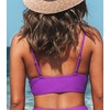 CUPSHE Women’s V Neck Bikini Top | Adjustable Spaghetti Straps,Twist Front,Flattering Bathing Suit For Vacation And Beach(Purple)