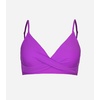 CUPSHE Women’s V Neck Bikini Top | Adjustable Spaghetti Straps,Twist Front,Flattering Bathing Suit For Vacation And Beach(Purple)