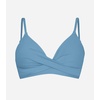 CUPSHE Women’s V Neck Bikini Top | Adjustable Spaghetti Straps,Twist Front,Flattering Bathing Suit For Vacation And Beach(Sky Blue)