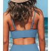 CUPSHE Women’s V Neck Bikini Top | Adjustable Spaghetti Straps,Twist Front,Flattering Bathing Suit For Vacation And Beach(Sky Blue)