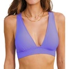 CUPSHE Women’s Bikini Top V Neck Triangle Top Wide Straps Cross Back Lace up(Periwinkle Purple)