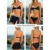 CUPSHE Women’s Bikini Sets Three Piece Swimsuit V Neck Halter Side Cutout Self Tie Bathing Suit with Skirt(Black/White)