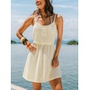 CUPSHE Women’s Swimsuit Cover Up Dress Sleeveless Elastic Waist Flowy Knit Swim Cover Up Beach Dress for Swimwear(Beige)