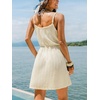 CUPSHE Women’s Swimsuit Cover Up Dress Sleeveless Elastic Waist Flowy Knit Swim Cover Up Beach Dress for Swimwear(Beige)