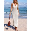 CUPSHE Women’s Swimsuit Cover Up Sleeveless Crochet Beach Coverup Dress Split Maxi Summer Bathing Suit Cover Ups(White)