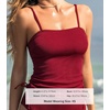 CUPSHE Women’s Tankini Top Swimsuit Drawstring Ribbed Swim Top | Removable Soft Cups, Adjustable Strap, Tummy Control Ruched Waist, Easy To Mix And Match, Bathing Suit For Beach Vacation(Maroon Red)