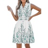CUPSHE Women’s Mini Dresses V Neck Summer Beach Floral Sleeveless Formal Short Dress Flowy Casual Wedding Guest Dress(Green Printed)