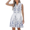 CUPSHE Women’s Mini Dresses V Neck Summer Beach Floral Sleeveless Formal Short Dress Flowy Casual Wedding Guest Dress(White)