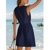 CUPSHE Women Swimsuit Coverups Sleeveless Beach Coverup Dresses | Sleeveless Swim Cover Ups, V Neck Bathing Suit Coverup for Women, Button Up Beach Coverup Dresses(Navy)