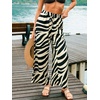 CUPSHE Women’s Wide Leg Beach Pants – Tropical Floral Vacation Cover Up | Soft & comfortable. High waist, flowy wide leg with side pocket(Black-2)