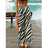 CUPSHE Women’s Wide Leg Beach Pants – Tropical Floral Vacation Cover Up | Soft & comfortable. High waist, flowy wide leg with side pocket(Black-2)