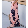 CUPSHE Women’s Wide Leg Beach Pants – Tropical Floral Vacation Cover Up | Soft & comfortable. High waist, flowy wide leg with side pocket(Pink-flower)
