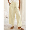 CUPSHE Women’s Wide Leg Beach Pants – Tropical Floral Vacation Cover Up | Soft & comfortable. High waist, flowy wide leg with side pocket(Yellow-green)