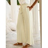 CUPSHE Women’s Wide Leg Beach Pants – Tropical Floral Vacation Cover Up | Soft & comfortable. High waist, flowy wide leg with side pocket(Yellow-green)