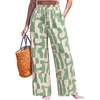 CUPSHE Women’s Wide Leg Beach Pants – Tropical Floral Vacation Cover Up | Soft & comfortable. High waist, flowy wide leg with side pocket(Green)